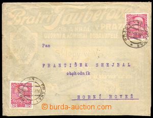 88481 - 1911 Maxa T2, firemní dopis vyfr. zn. FJ 10h s perfinem T f