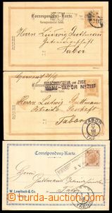 88551 - 1895-96 comp. 3 pcs of entires with railway pmk., 2x PC with