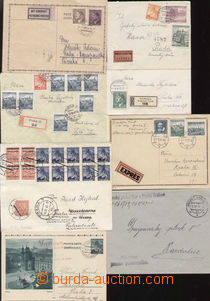 88730 - 1939-45 comp. 8 pcs of various entires, mixed franking with 