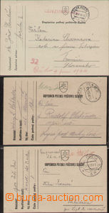88732 - 1939-44 comp. 3 pcs of FP cards, CDS FP 8b (Czechosl. postma