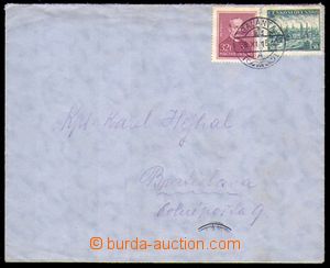 88738 - 1938 letter with mixed franking of czechosl. stamp. Pof.344 