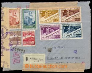 88822 - 1943 Reg letter to Bohemia-Moravia, multicolor franking, CDS