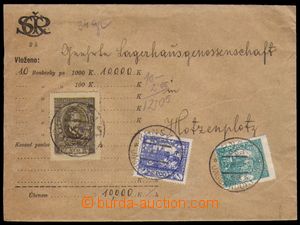 88861 - 1920 cenné psaní vyfr. zn. Pof.5A, 22A, 140, DR KRNOV 20.V