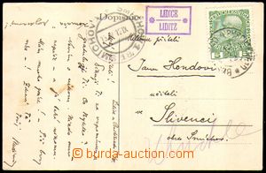 88930 - 1912 poštovna LIDICE / LIDITZ, kat. Geb.691, fialové ráme