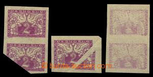 88997 - 1919 Pof.S1, 2h purple-red, comp. 3 pcs of, contains stamp. 