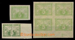 88998 - 1919 Pof.S2, 5h light green, comp. 3 pcs of, contains stamp.