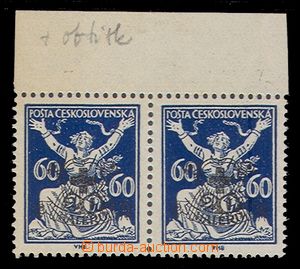89665 -  trial overprint A, horizontal pair Pof.157, with upper marg