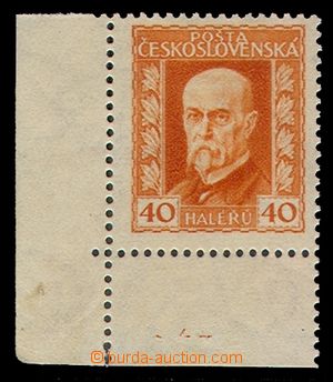 89670 - 1925 Pof.187Ax P3, Neotypie 40h oranžová, pergamenový pap