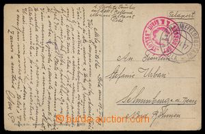 89700 - 1917 S.M.S. BELLONA, round red censorship mark with eagle + 