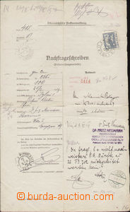 89716 - 1919 poptávací list Nachfrageschreiben, vydání 1908, ně