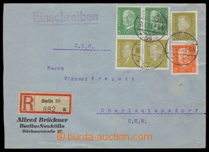 89736 - 1935 R dopis do ČSR, vpředu i vzadu bohatá frankatura, 2x