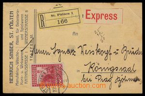 89744 - 1915 R + Ex business postcard to Bohemia, with Mi.151, CDS S