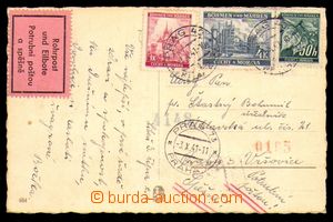89756 - 1941 PNEUMATIC TUBE POST  postcard sent in Prague, franked w