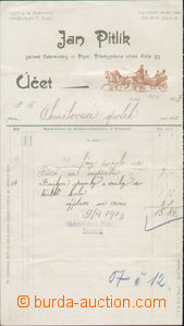 89764 - 1907 účet  firmy Jan Pitlík, závod fiakrovský Plzeň, v