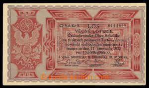 89825 - 1922-23 CZECHOSLOVAKIA 1918-39  ticket Raffle lottery Czecho