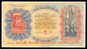 89826 - 1955 CZECHOSLOVAKIA 1945-92  ticket of raffle I. national sp