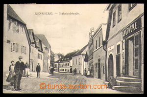 89950 - 1916 POBĚŽOVICE (Ronsperg) - Nádražní ulice + lékárna