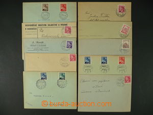 89964 - 1940-45 comp. 10 pcs of letters with postal imprints train p