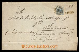 90106 - 185? folded cover of R letter, franking in front also on rev