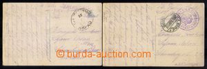 90135 - 1916 S.M.S. ARPÁD, 2x postcard with various postmarks from 