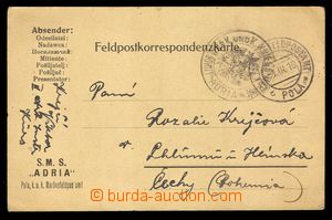 90136 - 1916 S.M.S. ADRIA, FP card with additional-printing return a