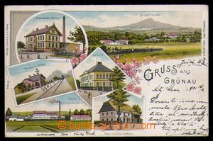 90510 - 1901 VELKÝ GRUNOV (Groß Grünau) - litografická koláž, 