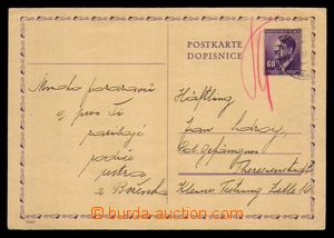 90556 - 1944 KT TEREZÍN  dopisnice Hitler 60h, adresát - politick