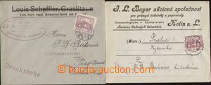 90629 - 1919 2ks dopisů zaslaných jako firemní tiskopis, vyfr. zn