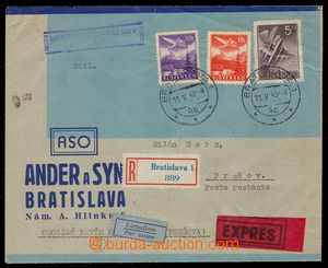 90707 - 1943 R+Ex+Let-dopis vyfr. zn. Alb.L1, L3, L7, DR Bratislava 