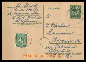 90787 - 1946 SOVIET ZONE (THURINGIA)  PC Mi.P13, uprated with stamp 