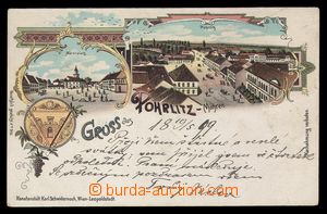 90833 - 1899 POHOŘELICE (Pohrlitz) - barevná litografie, kolážov