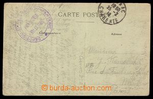 90877 - 1918 FRANCIE  pohlednice sw fialovým raz. DEPOT DU 33 RÉGI