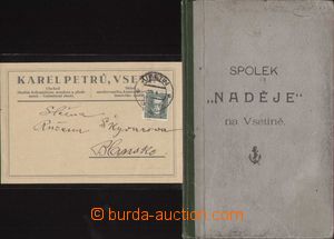 91151 - 1872-34 VSETÍN  statute club/association Naděje with listi
