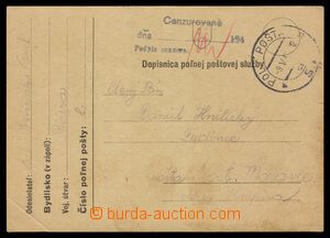 91202 - 1942 lístek slovenské PP, DR PP 8 9.5.1942, cenzura, zlome