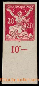 91288 -  Pof.151N, 20h red, imperforated, with wide bottom margin an