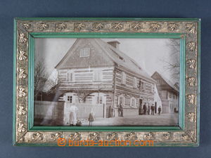 91373 - 1910? PHOTO / ANONYM  roubená cottage, people, Pardubicko?,
