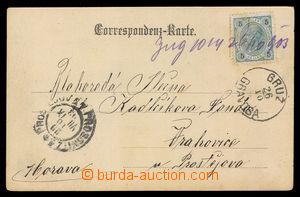 91635 - 1903 postcard with 5h Franz Joseph, by hand overwritten Zug 