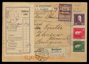 91677 - 1917 whole dispatch note FP, franked with. stamps FP Mi.25 +