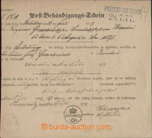 91679 - 1877 larger part blank form/-s Post-Behändigungs-Schein, do