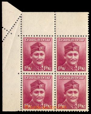 91759 - 1945 Pof.396, Londýnské vydání 1,50Kč, levý horní roh