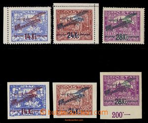 91770 - 1920 Pof.L1-L3 + L1A-L3B, issue I, imperforated also perfora