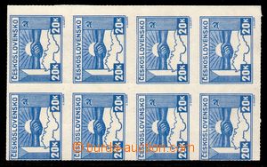 91826 - 1945 Pof.359, Košice-issue - hands 20K, block of 8 with sig