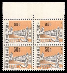 91846 - 1966 Pof.1564, Telč, 4-blok s horním okrajem, dvě horní 