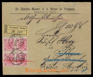 91890 - 1896 R-dopis vyfr. zn. Mi.53 ve 4-bloku, DR Troppau/ 26.6.96