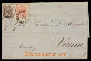 91908 - 1856 folded letter addressed to to Vienna with franking 15c 