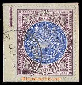 91915 - 1903 Mi.22, value 1Sh, on small cut-square, with part of she