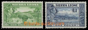 91960 - 1938 Mi.165 and Mi.166, George VI., both highest value 10Sh 