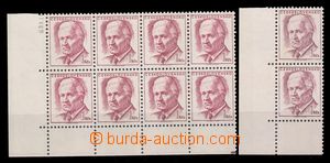 91965 - 1970 Pof.1809a+c, Svoboda, rohový 8-blok a svislá 2-páska