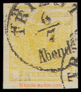 92060 - 1850 Mi.1Y, the first issue 1 Kr yellow, MP, CDS TRIESTE 6/7