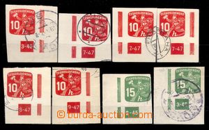 92066 - 1945 Pof.NV24 + NV25, Postman, comp. of 8 pieces corner stam